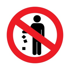 Запрещающий знак (наклейка) Rexant "Не мусорить" арт. 56-0013 
