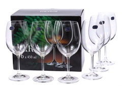 Набор бокалов для вина стеклянный  Lara 0,45л 6шт. арт. 40415/450 Чехия