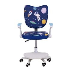 Кресло поворотное CATTY WHITE ткань (синий космос) 
