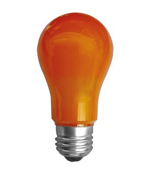 Ecola Лампа светодиодная Color LED8,0W-A55-ORANGE-Е27 220V 360°, оранжевая (композит) 108x55