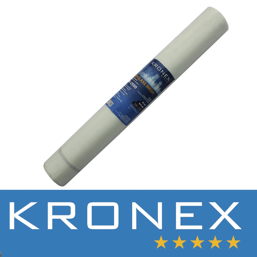 Стеклосетка KRONEX 160г/м2 белая 4х4мм арт.KRN-2500 