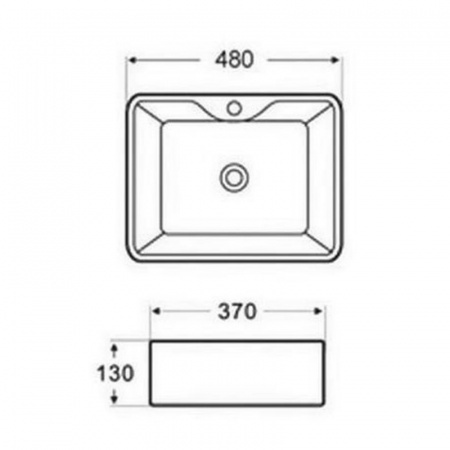 Раковина накладная 480х370х130 мм арт. AZ-2010 SP 