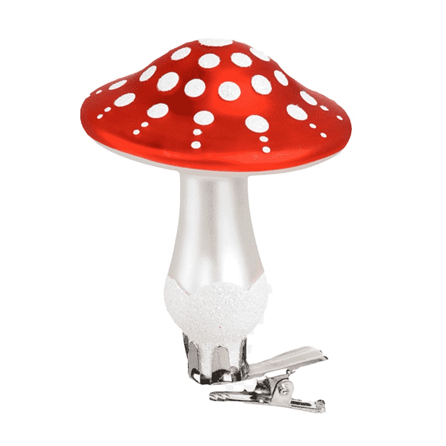 Игрушка елочная стеклянная Amanita 8х12см 