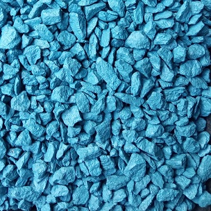 Декоративная крошка (цветной щебень искусственно окрашенный, гранит фракция 5-10мм) цвет небесно-голубой фасовка 10 кг 