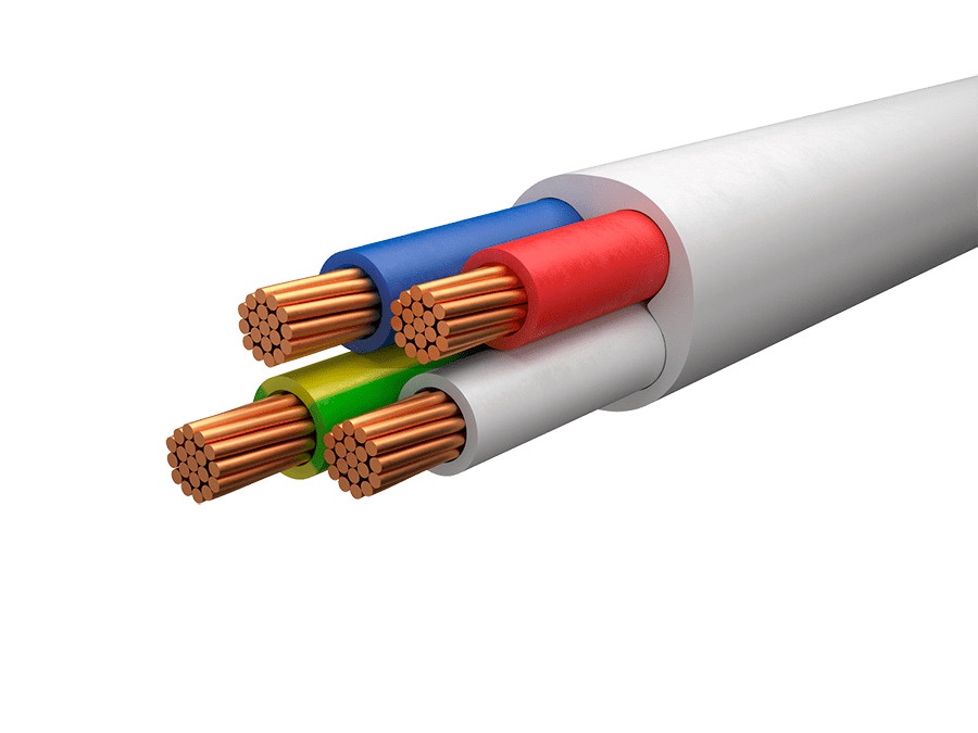 Провод ПВС-Т 3х0,75+1х0,75 белый (4х0,75)