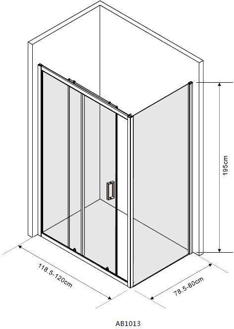 Ограждение душевое AQUABATH CUBE 1200х800х1950 мм. арт. АВ1013 