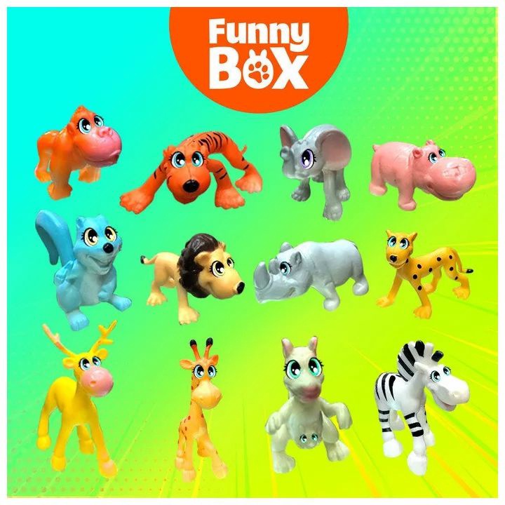 Набор для детей Funny Box "Зоопарк" Набор: карточка, фигурка, лист наклеек 3574507 