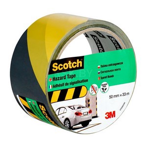 Лента сигнальная черно-желтая Scotch 4705, 50мм х 33м х 0,15мм
