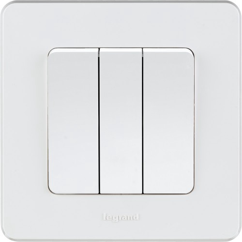 Выключатель трехклавишный 10 AX 250 В~ белый Legrand Inspiria (673640)