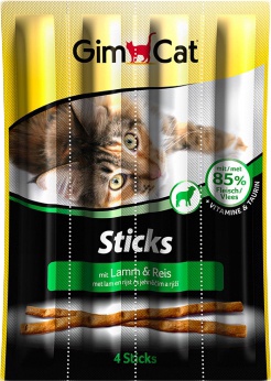 Палочки для кошек Лакомые с ягненком и птицей Gimcat 4шт арт. 420523 