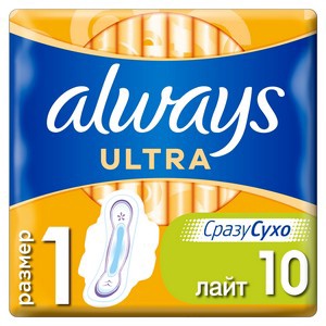 ALWAYS Ultra Женские гигиенические прокладки ароматизированные Light Single 10шт