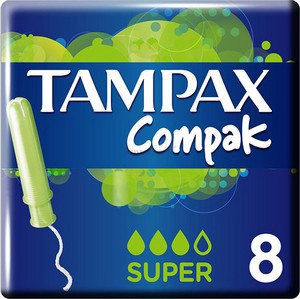 TAMPAX Compak Женские гигиенические тампоны с аппликатором Super Single 8шт
