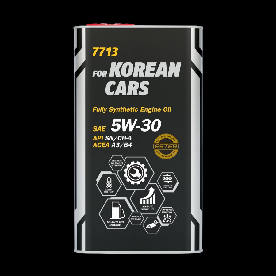 Масло трансмиссионное MANNOL 7713 OEM for Korean Cars 5W-30 SN/CH-4   4л METAL