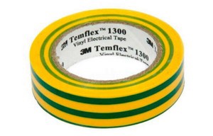 Лента изоляционная 3M Temflex 1300 ПВХ (19мм*20м) желто-зел.