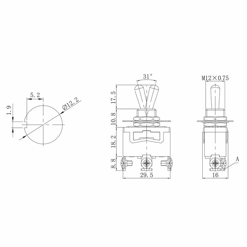 Тумблер 250V 15А (3c) ON-OFF-ON однополюсный (KN-103) (инд. уп.) REXANT