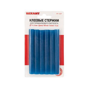 Стержни клеевые REXANT Ø 11 мм, 100 мм, синие (6 шт./уп.) 