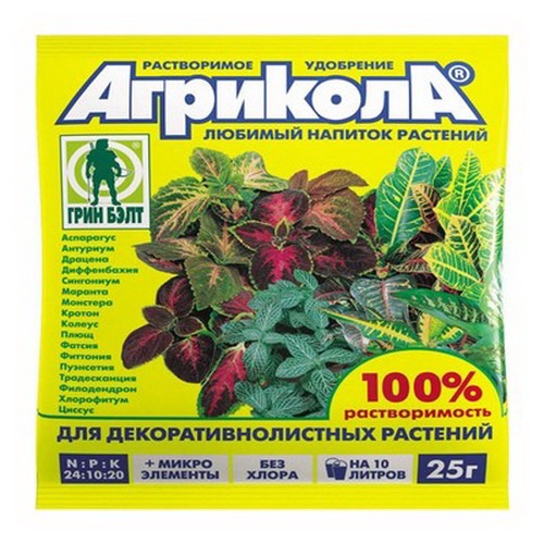 Агрикола 10 для декоративно-листовых растений, 25г