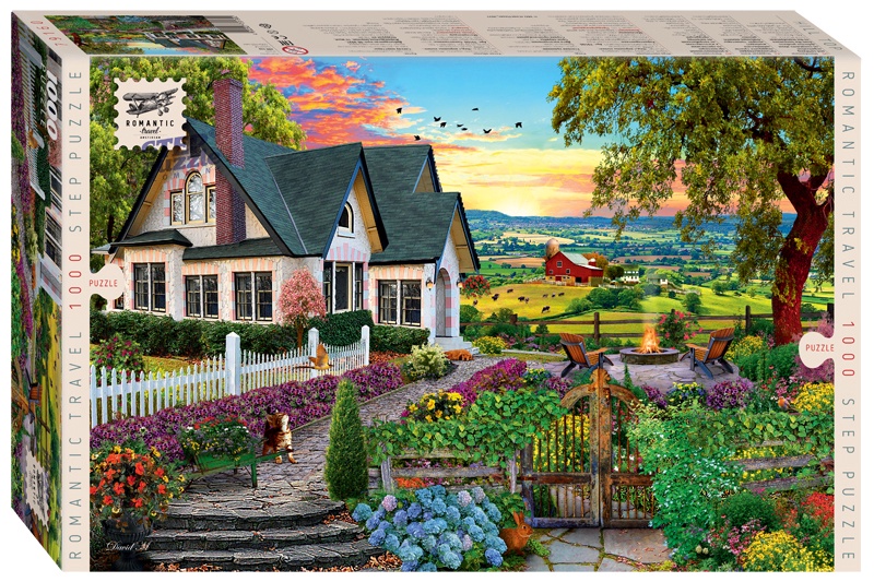 Мозаика puzzle 1000 "Вид с вершины холма" Romantic Travel