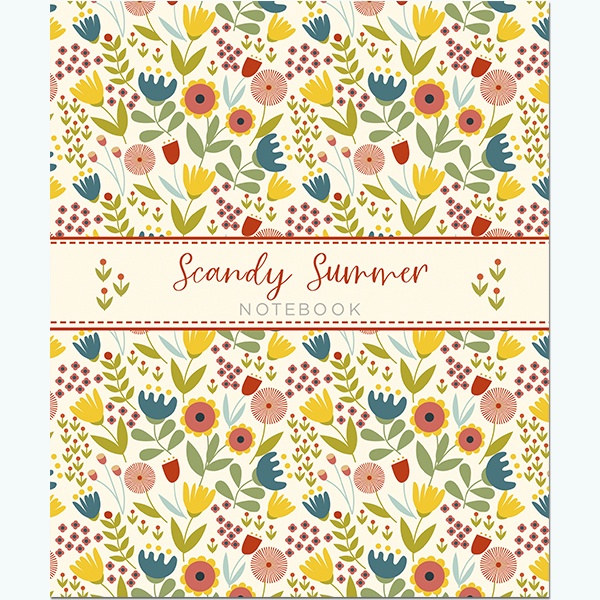 Тетрадь 48 листов скрепка, "Scandy Summer Pattern"