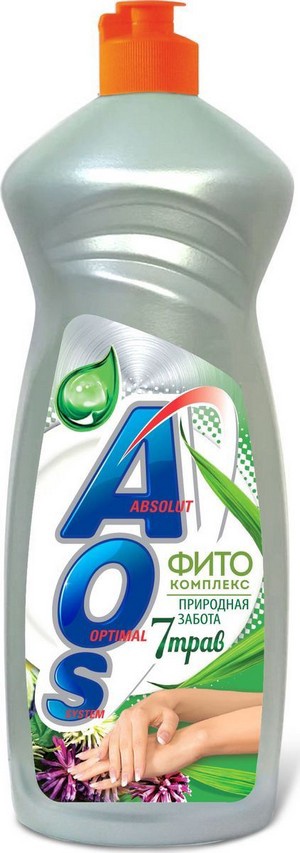 Aos средство для мытья посуды жидкое 900г Фитокомплекс 7 трав (1123-3)