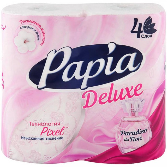 Бумага туалетная Papia Deluxe Paradiso Fiori 4шт 