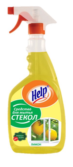 Help средство для чистки и мытья стекол 750 мл лимон  с распылителем