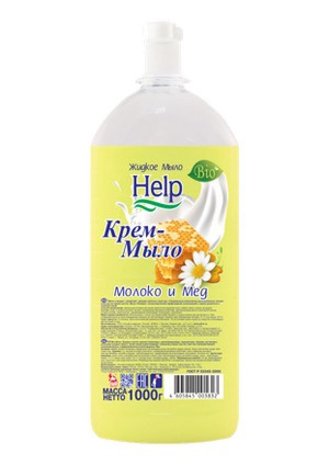 Help крем-мыло жидкое 1000 г Молоко и мёд