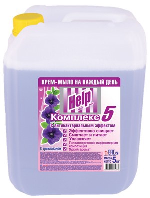 Help крем-мыло жидкое с Антибактериальным эффектом 5кг