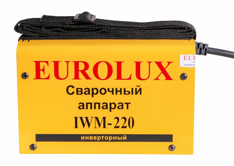 Аппарат сварочный инвертор Eurolux iwm220 220В, 10-220А, 80В, электроды 1,6-4 мм, 3,27 кг арт. 65/28 