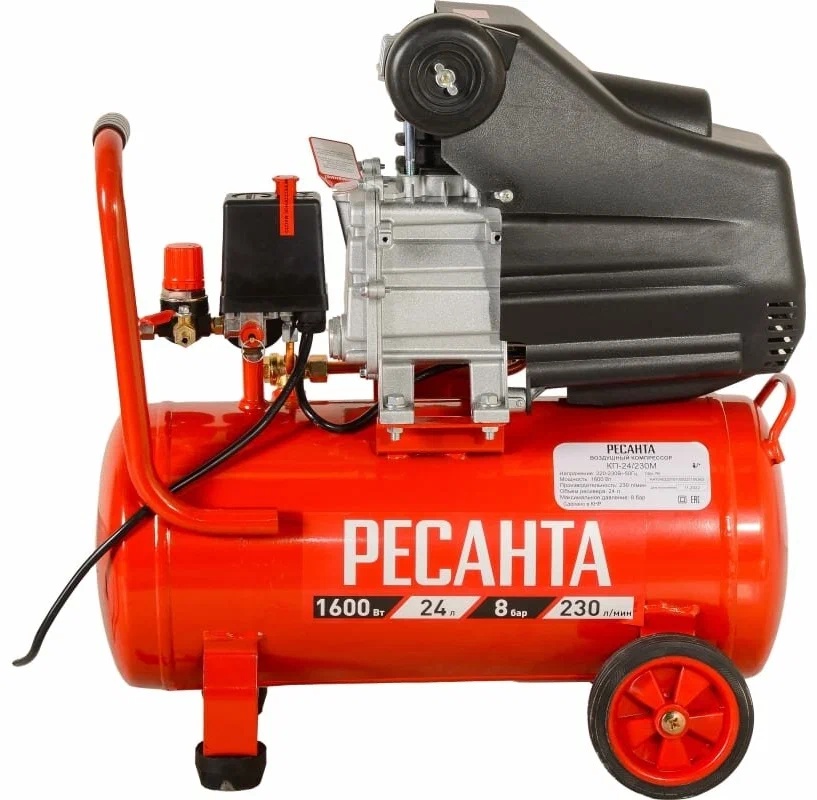 Компрессор поршневой Ресанта А КП-24/230М 24 л./230 л. арт. 74/7/1 