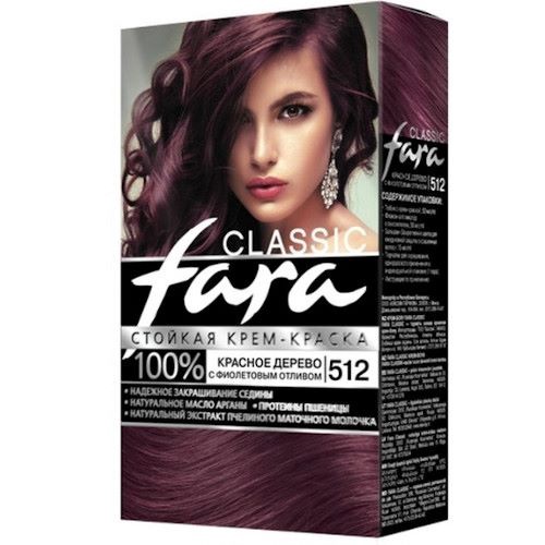 Краска для волос FARA Classic 512 красное дерево с фиолетовым отливом 