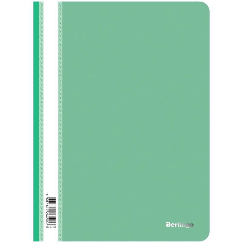 Папка-скоросшиватель пластик Berlingo А4, 180мкм, зеленая с прозрверхом