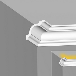 Плинтус потолочный I 80/80 SC для натяжного потолка и светодиодной подсветки