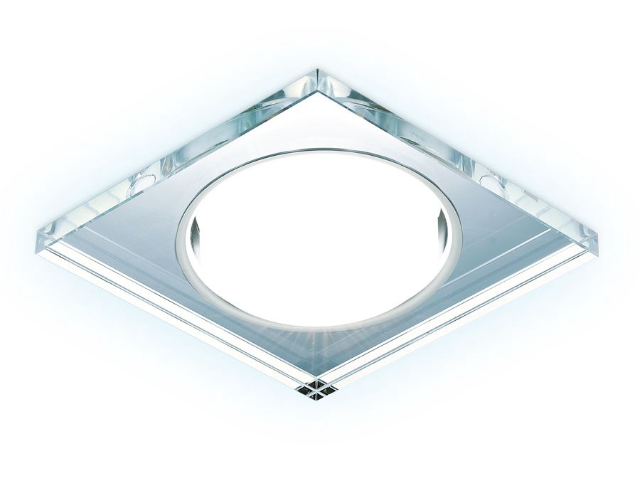 Встраиваемый точечный светильник с LED подсветкой G215 CL/CH/CLD хром/прозрачный GX53+3W(LED COLD)