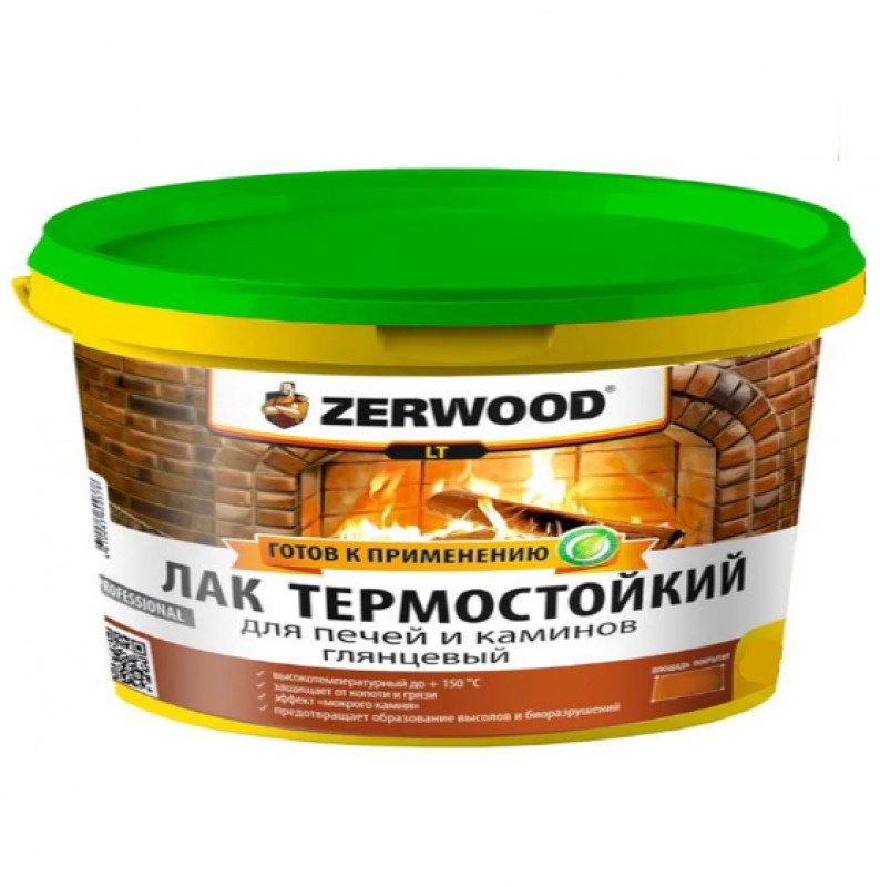 Лак термостойкий ZERWOOD LT для печей и каминов 2,5кг 