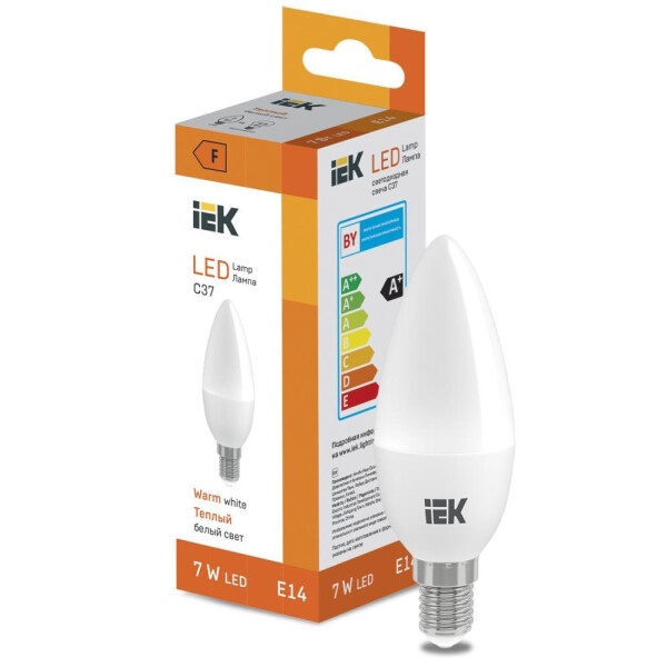 Лампочка Candle IEK LL-I-C37-5-230-30-E14 LED 400lm 3000K 