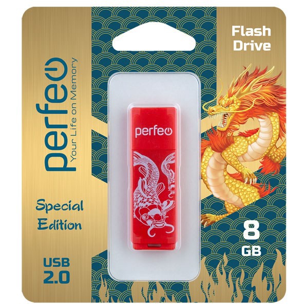 Флэш-диск Perfeo USB 8GB C04 Red Koi Fish