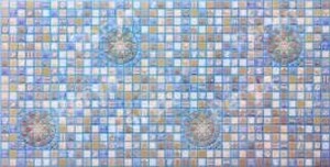 Панель пвх 0,4 мозаика "Медальон синий"