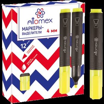 Маркер -выделитель Attomex Желтый 1-4 мм арт. 5045300 