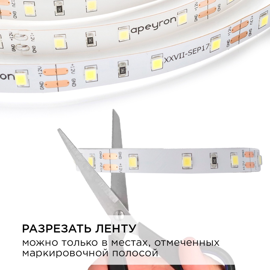Комплект светодиодной ленты (блок/коннектор) IP20 5 м 12В, 60 д/м арт. 10-10 