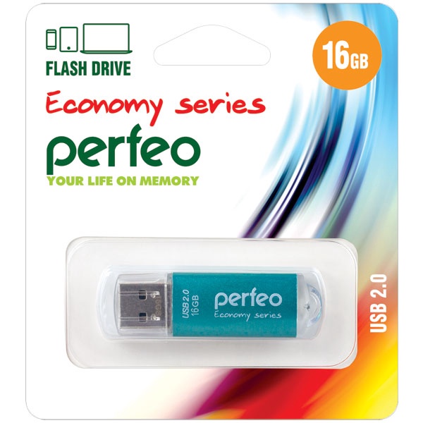 Флэш-диск Perfeo USB 16GB E01 Green economy series