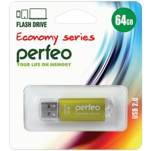 Perfeo USB флэш-диск 64GB E01 Gold economy series /10