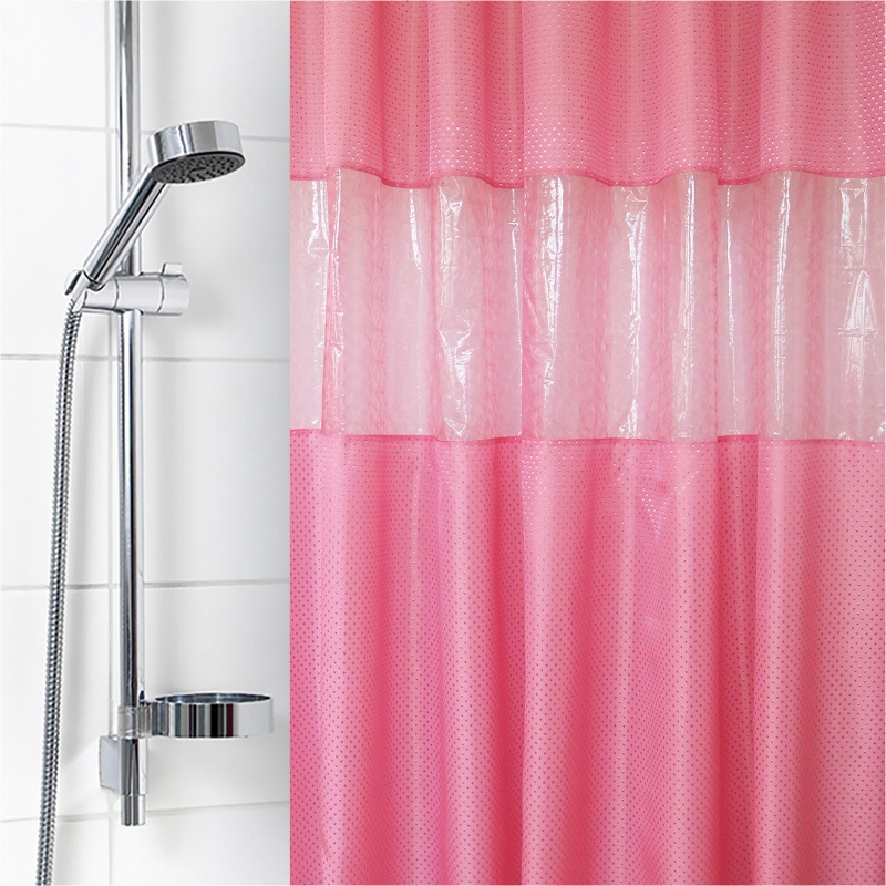Штора для ванной комнаты Престиж розовая 180х170см арт. 7062-PINK 