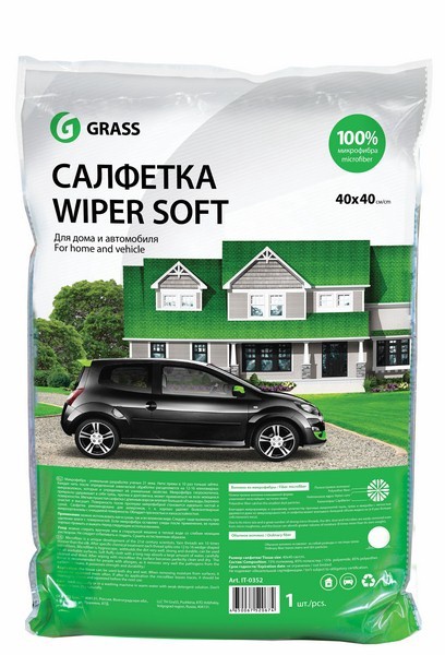 Салфетка Grass WIPER SOFT 100% микрофибра 40х40 см. арт. IT-0352 