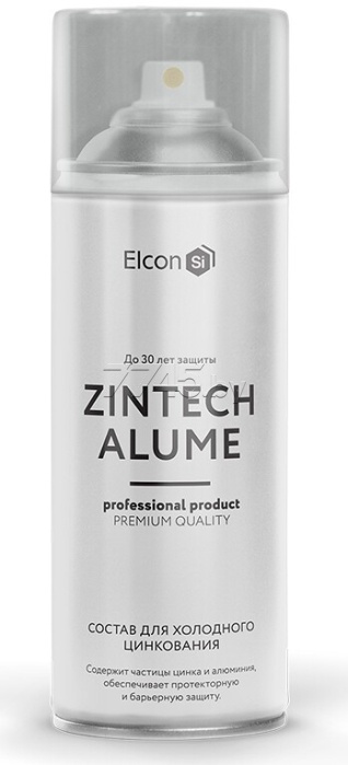 Грунт-эмаль цинконаполненная Elcon Zintech Alume аэрозоль 0,52 л