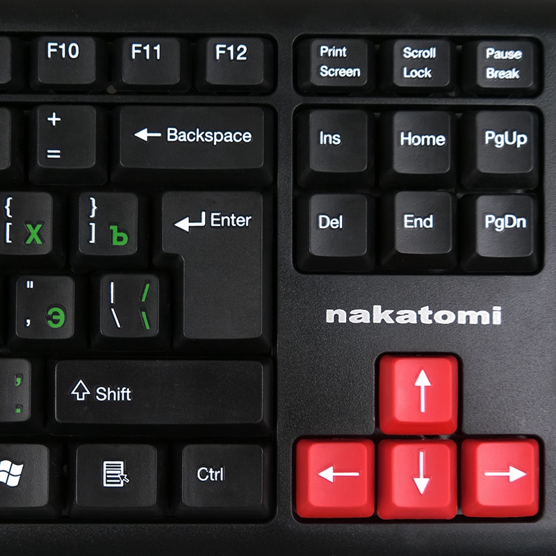 Клавиатура Nakatomi KN-02U USB черный-красный 