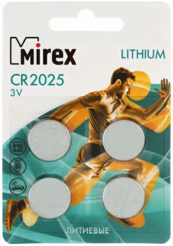 Батарейка литиевая MIREX CR2025 3V 4BP 