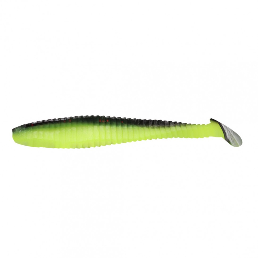 Виброхвост YAMAN PRO Flatter Shad, р.2 inch, цвет #32 - Black Red Flake/Chartreuse (уп. 6 шт.) арт.YP-FS2-32 