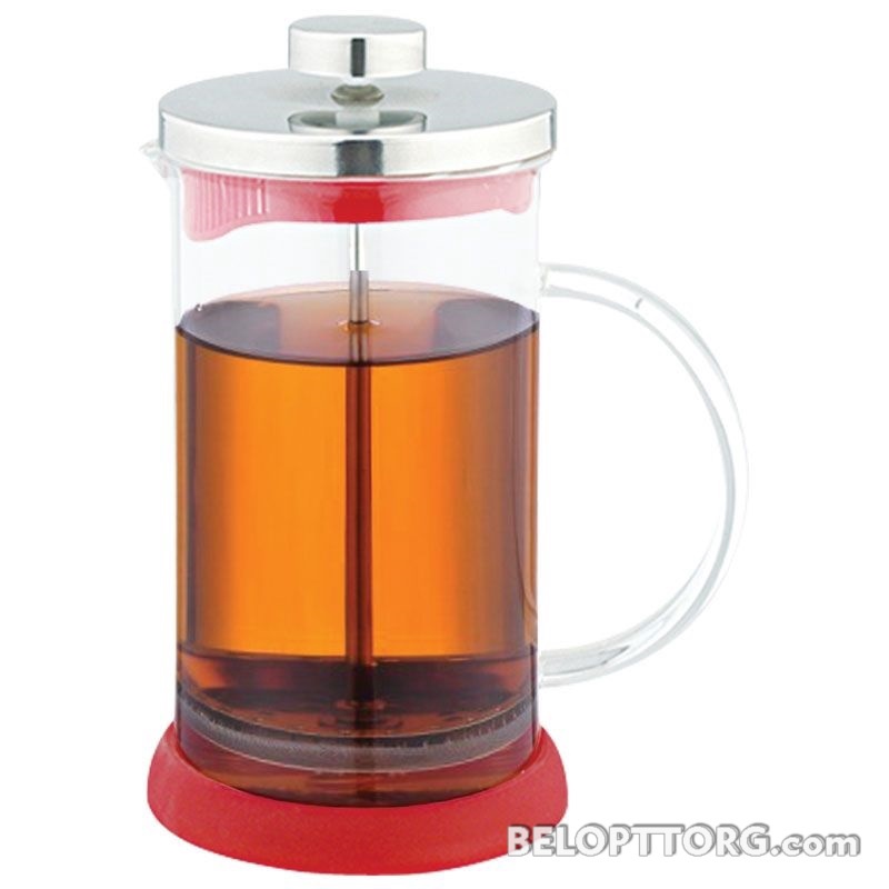 Чайник/кофейник стеклянный Rubino красный 0.6л арт. 950070 