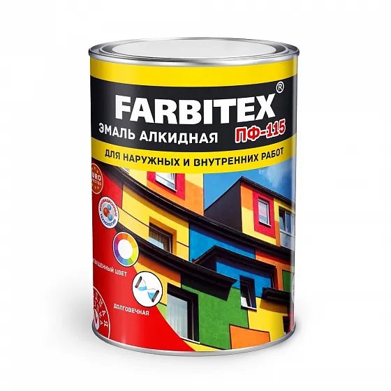 Эмаль FARBITEX ПФ-115 алкидная Голубая 5кг 